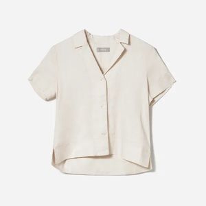 Everlane NWT linen short sleeve notch shirt